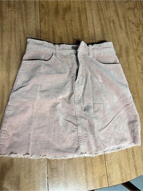 Women's Pink Corduroy A-Line Skirt